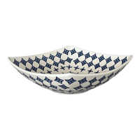 A picture of a Polish Pottery Large Nut Dish (Field of Diamonds) | M121T-ZP04 as shown at PolishPotteryOutlet.com/products/large-nut-dish-field-of-diamonds-m121t-zp04