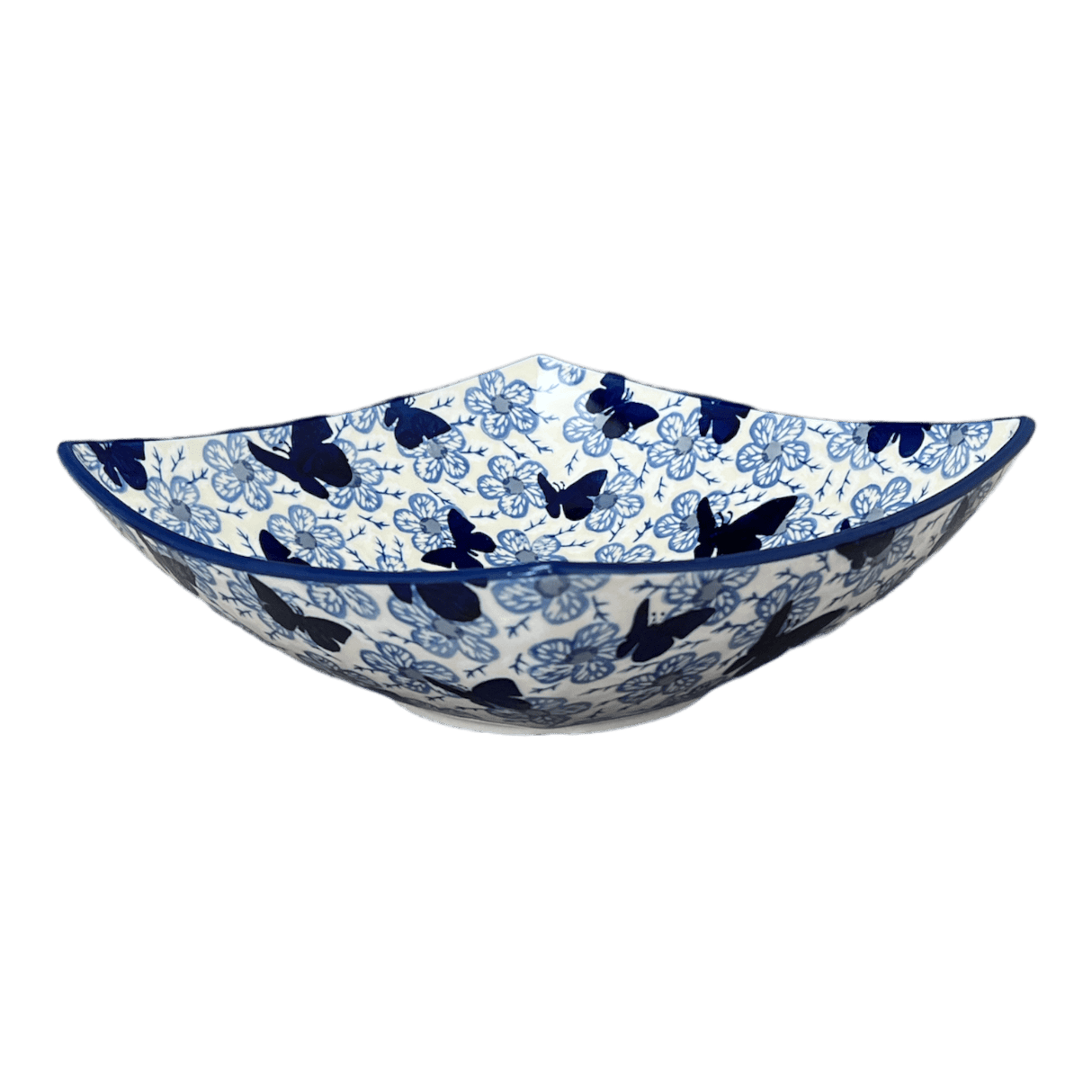 Dish, 10.5" Nut Dish in "Blue Butterfly" by Manufaktura | M121U-AS58