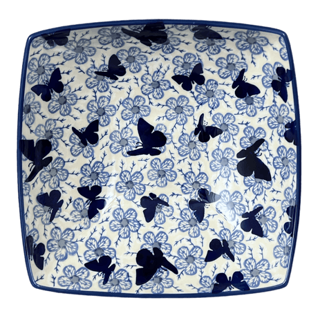 Bowl, Square, Nut, Large, 10.5" in "Blue Butterfly" by Manufaktura | M121U-AS58