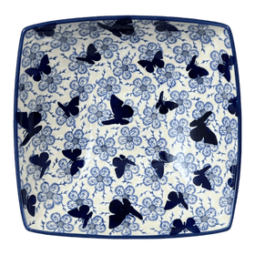 Polish Pottery Large Nut Dish (Blue Butterfly) | M121U-AS58 Additional Image at PolishPotteryOutlet.com