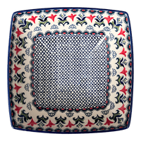 A picture of a Polish Pottery Large Nut Dish (Scandinavian Scarlet) | M121U-P295 as shown at PolishPotteryOutlet.com/products/large-nut-dish-scandinavian-scarlet-m121u-p295