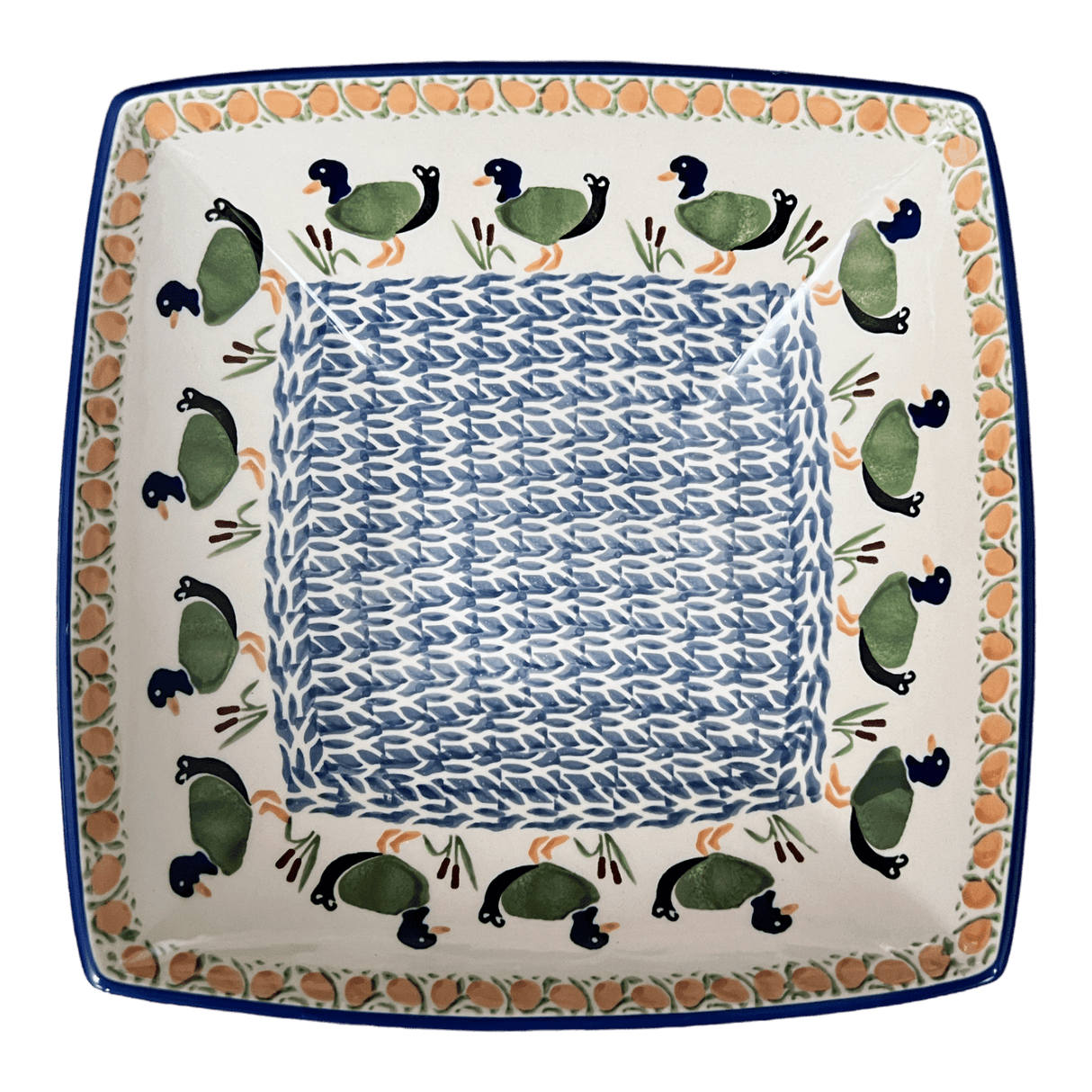 Bowl, Square, Nut, Large, 10.5" in "Ducks in a Row" by Manufaktura | M121U-P323