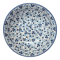 A picture of a Polish Pottery 8.5" Bowl (Scattered Blues) | M135S-AS45 as shown at PolishPotteryOutlet.com/products/8-5-bowl-scattered-blues-m135s-as45