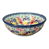 A picture of a Polish Pottery 8.5" Bowl (Garden Party) | M135S-BUK1 as shown at PolishPotteryOutlet.com/products/8-5-bowl-garden-party-m135s-buk1