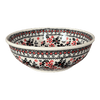 Polish Pottery 8.5" Bowl (Duet in Black & Red) | M135S-DPCC at PolishPotteryOutlet.com