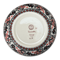 A picture of a Polish Pottery 8.5" Bowl (Duet in Black & Red) | M135S-DPCC as shown at PolishPotteryOutlet.com/products/8-5-bowl-duet-in-black-red-m135s-dpcc