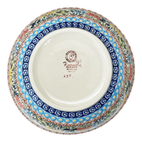A picture of a Polish Pottery 8.5" Bowl (Beautiful Botanicals) | M135S-DPOG as shown at PolishPotteryOutlet.com/products/8-5-bowl-beautiful-botanicals-m135s-dpog