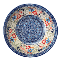 A picture of a Polish Pottery 8.5" Bowl (Festive Flowers) | M135S-IZ16 as shown at PolishPotteryOutlet.com/products/8-5-bowl-festive-flowers-m135s-iz16