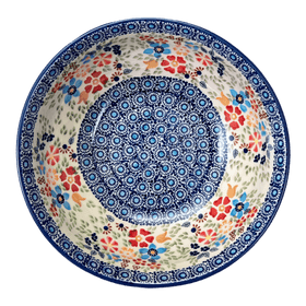Polish Pottery 8.5" Bowl (Festive Flowers) | M135S-IZ16 Additional Image at PolishPotteryOutlet.com