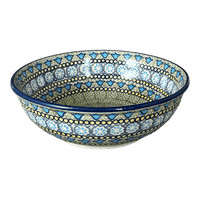 A picture of a Polish Pottery 8.5" Bowl (Blue Bells) | M135S-KLDN as shown at PolishPotteryOutlet.com/products/8-5-bowl-blue-bells-m135s-kldn