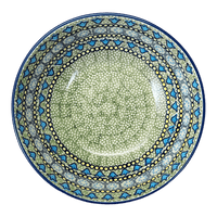 A picture of a Polish Pottery 8.5" Bowl (Blue Bells) | M135S-KLDN as shown at PolishPotteryOutlet.com/products/8-5-bowl-blue-bells-m135s-kldn