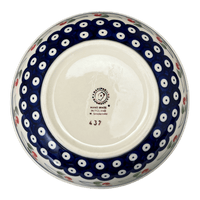 A picture of a Polish Pottery 8.5" Bowl (Cherry Dot) | M135T-70WI as shown at PolishPotteryOutlet.com/products/8-5-bowl-cherry-dot-m135t-70wi