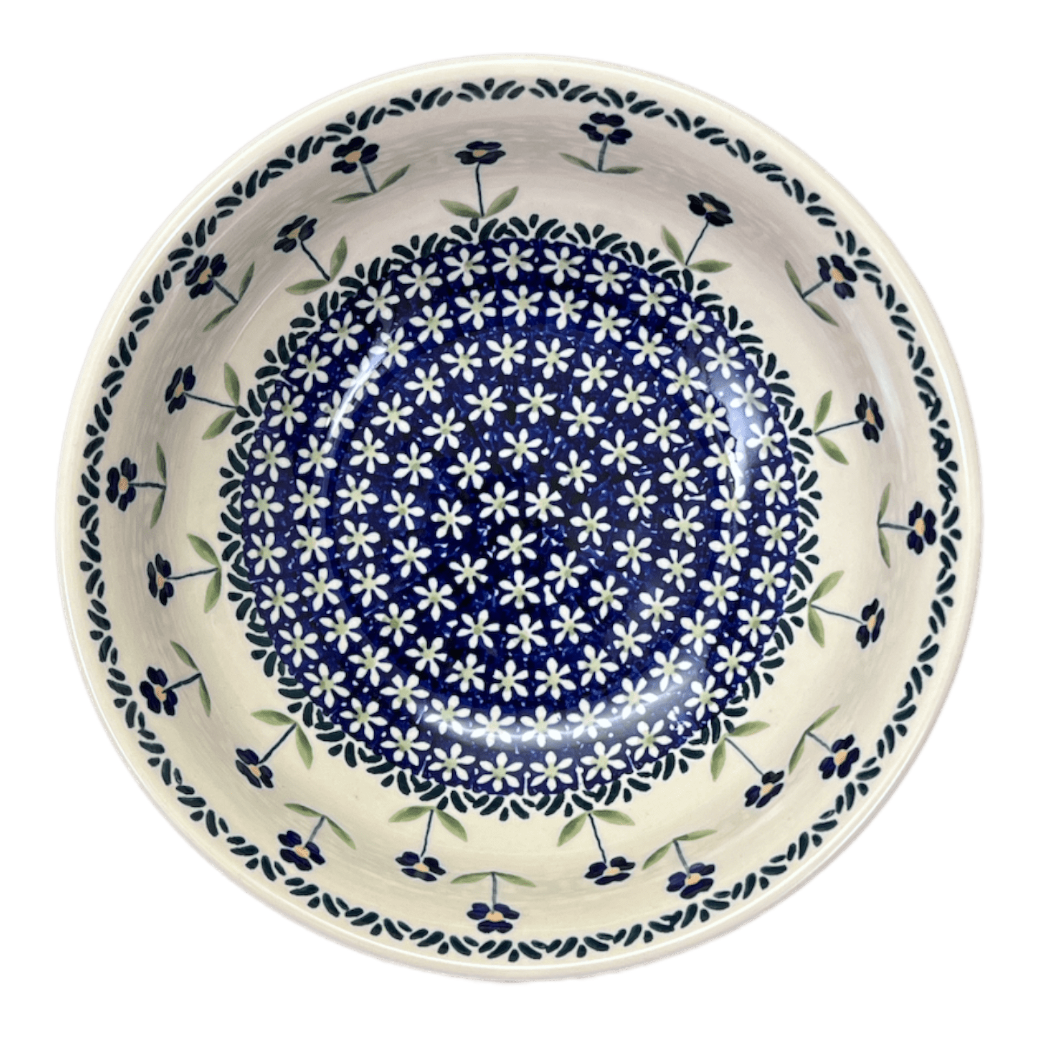 Polish Pottery - 8.5 Salad Plate - Blue Diamond - The Polish Pottery Outlet