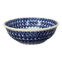 A picture of a Polish Pottery 8.5" Bowl (Tulip Blues) | M135T-GP16 as shown at PolishPotteryOutlet.com/products/8-5-bowl-tulip-blues-m135t-gp16