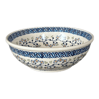 A picture of a Polish Pottery 8.5" Bowl (Baby Blue Eyes) | M135T-MC19 as shown at PolishPotteryOutlet.com/products/8-5-bowl-baby-blue-eyes-m135t-mc19