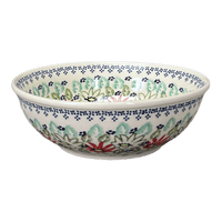 A picture of a Polish Pottery 8.5" Bowl (Daisy Crown) | M135T-MC20 as shown at PolishPotteryOutlet.com/products/8-5-bowl-daisy-crown-m135t-mc20