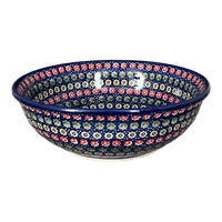 A picture of a Polish Pottery 8.5" Bowl (Rings of Flowers) | M135U-DH17 as shown at PolishPotteryOutlet.com/products/8-5-bowl-rings-of-flowers-m135u-dh17