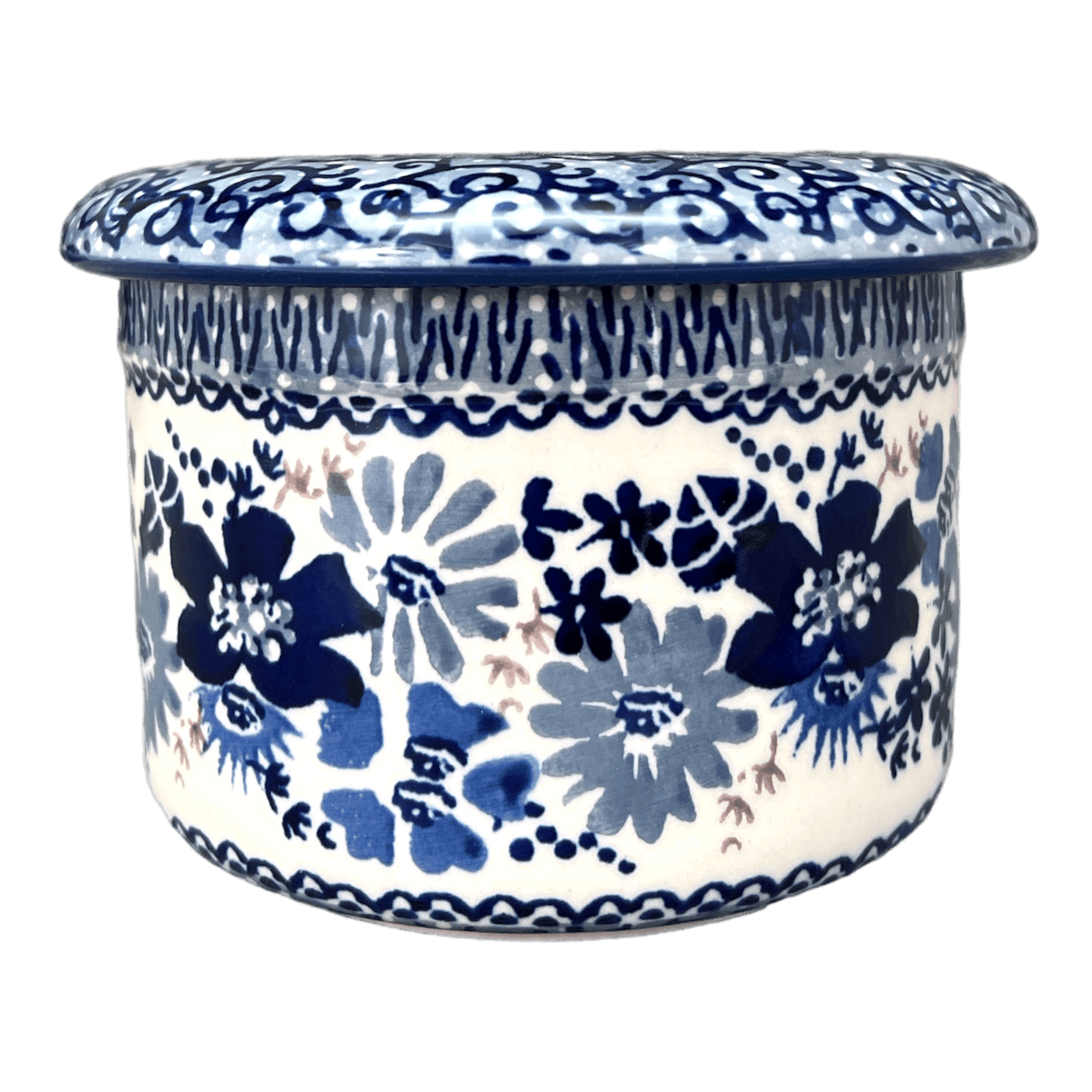 Butter Crock, 4.5" in "Blue Life" by Manufaktura | M136S-EO39