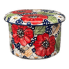 Polish Pottery Butter Crock (Poppies & Posies) | M136S-IM02 at PolishPotteryOutlet.com