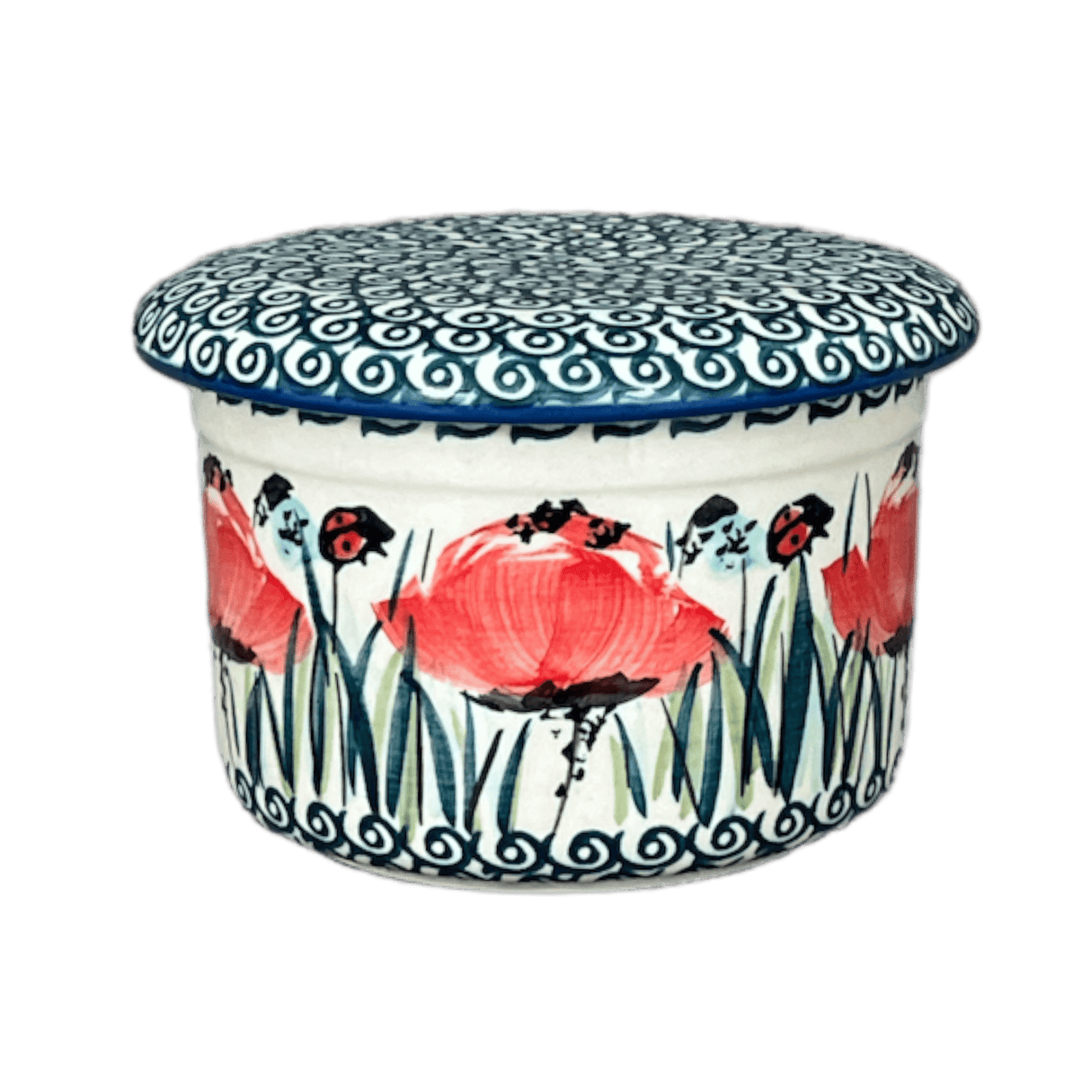 Butter Crock, 4.5" in "Poppy Paradise" by Manufaktura | M136S-PD01