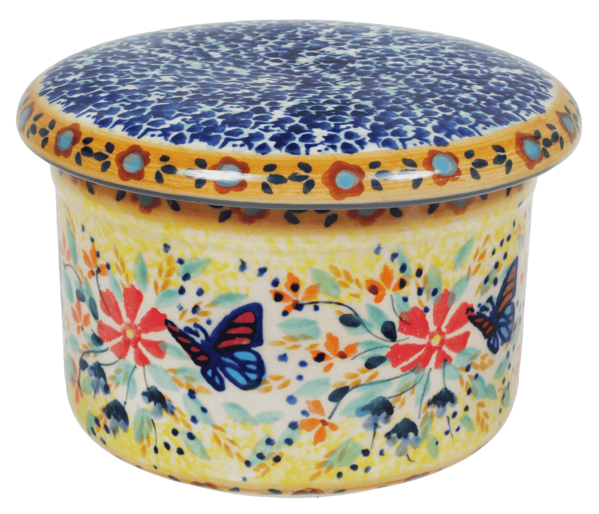 Butter Crock, 4.5" in "Butterfly Bliss" by Manufaktura | M136S-WK73