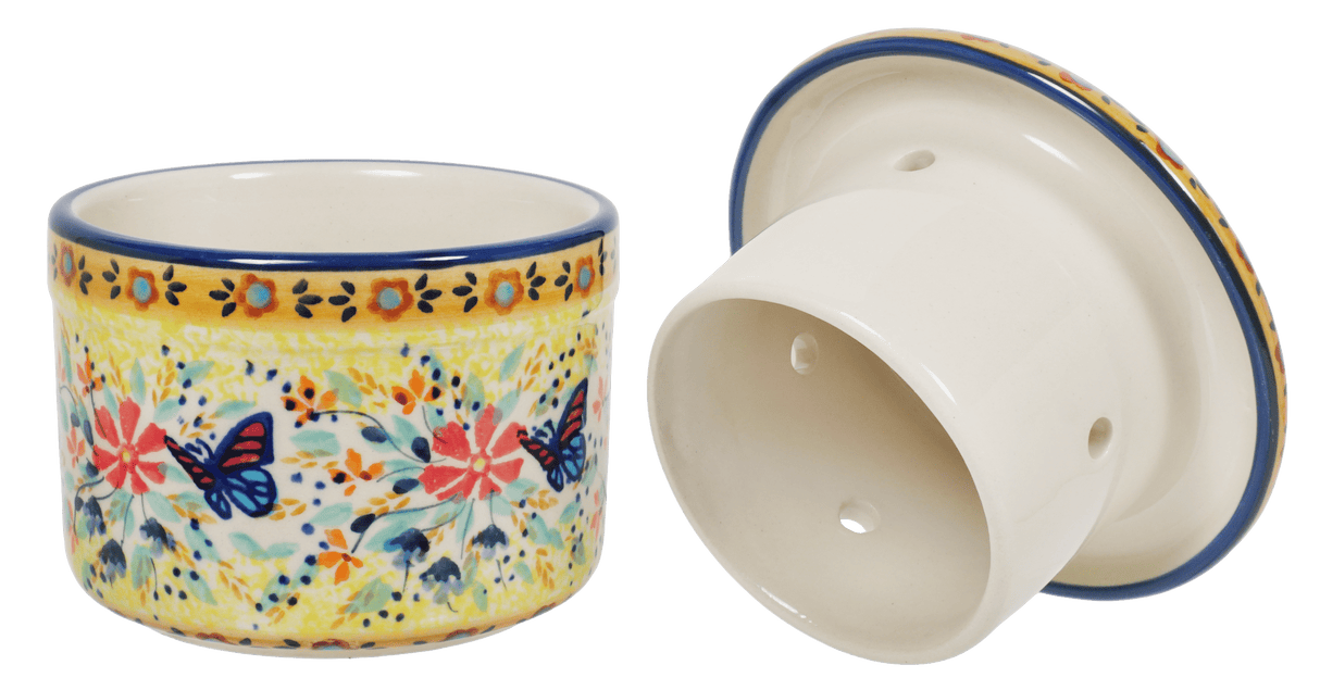 Butter Crock, 4.5" in "Butterfly Bliss" by Manufaktura | M136S-WK73