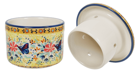 Butter Crock, 4.5" in "Butterfly Bliss" by Manufaktura | M136S-WK73