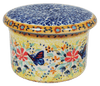 Polish Pottery Butter Crock (Butterfly Bliss) | M136S-WK73 at PolishPotteryOutlet.com