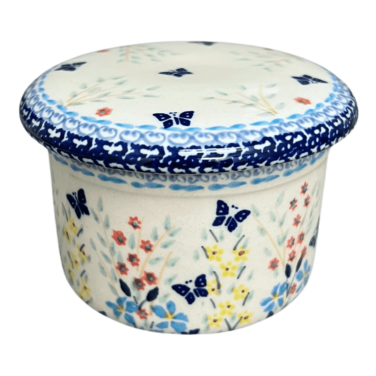 Butter Crock, 4.5" in "Butterfly Bounty" by Manufaktura | M136S-WK76