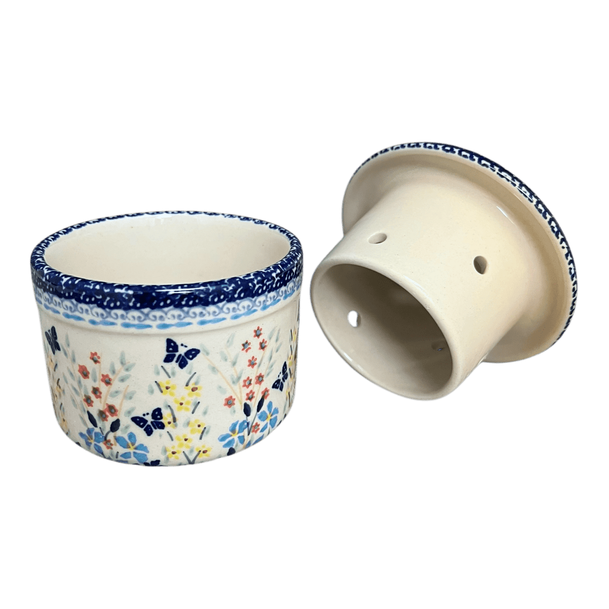 Butter Crock, 4.5" in "Butterfly Bounty" by Manufaktura | M136S-WK76