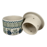 Butter Crock, 4.5" in "Woven Blues" by Manufaktura | M136T-P182