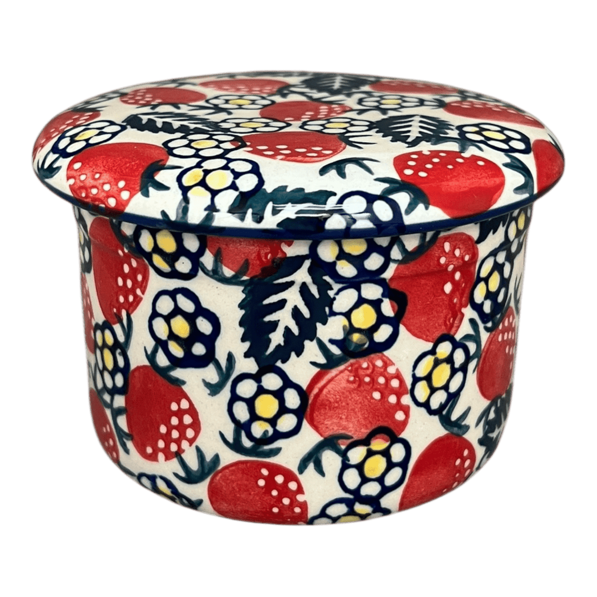 Butter Crock, 4.5" in "Strawberry Fields" by Manufaktura | M136U-AS59