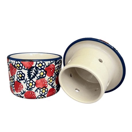 Butter Crock, 4.5" in "Strawberry Fields" by Manufaktura | M136U-AS59