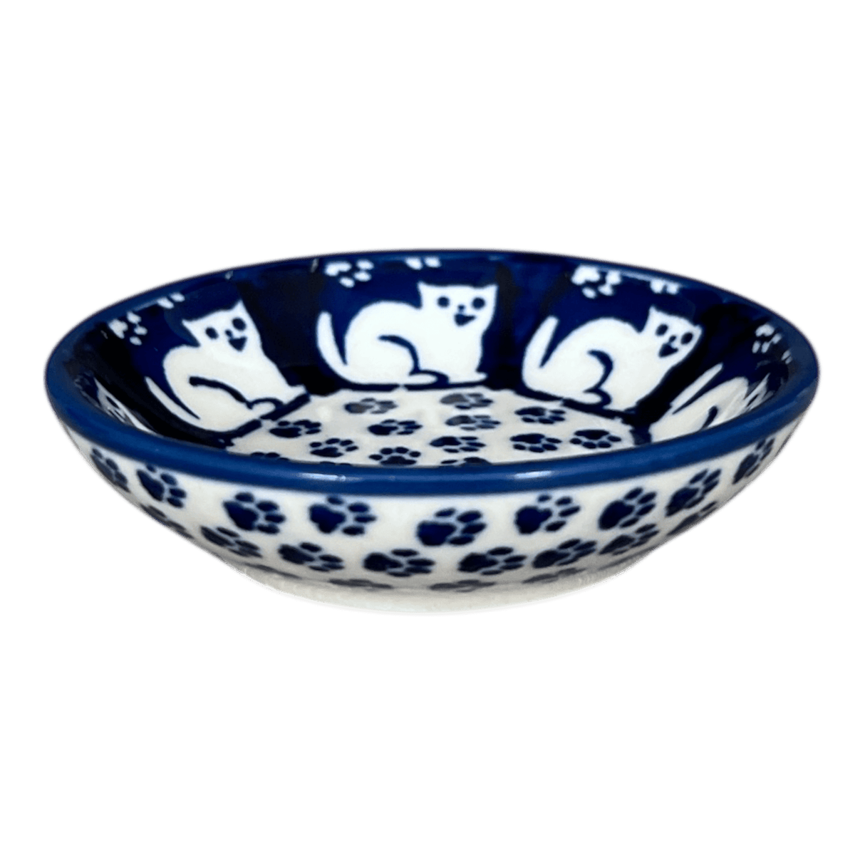 Bowl, Round, Shallow, 3" in "Kitty Cat Path" by Manufaktura | M150T-KOT6