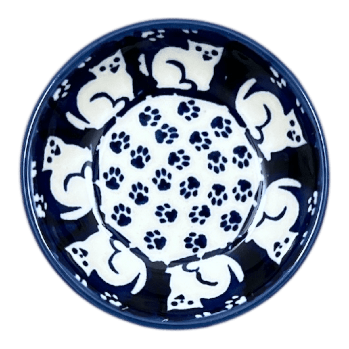 Bowl, Round, Shallow, 3" in "Kitty Cat Path" by Manufaktura | M150T-KOT6