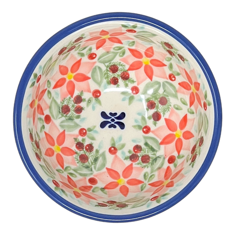 Bowl, Round, Dipping, 4.25" in "Pink Poinsettia" by Manufaktura | M153S-PS14