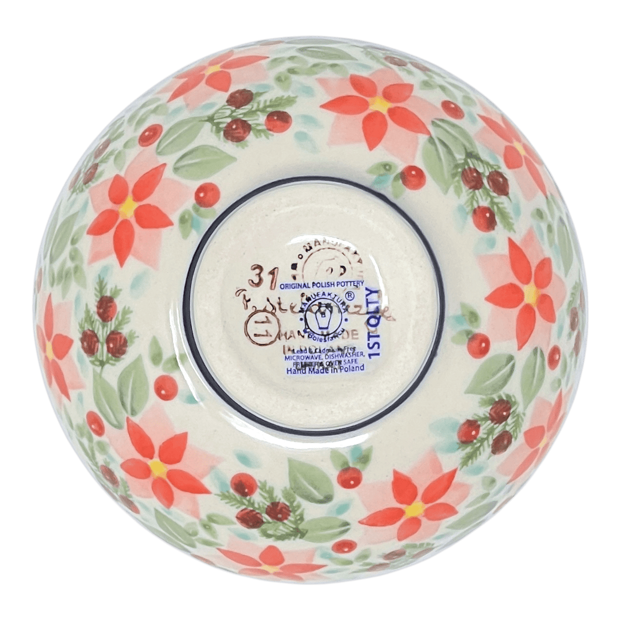 Bowl, Round, Dipping, 4.25" in "Pink Poinsettia" by Manufaktura | M153S-PS14