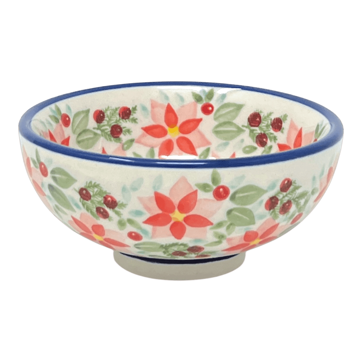 Bowl, Round, Dipping, 4.25" in "Pink Poinsettia" by Manufaktura | M153S-PS14