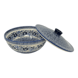 Bowl, Round, with Lid, 9.5" in "Blue Life" by Manufaktura | M159S-EO39