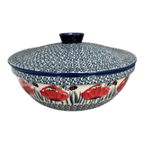Bowl, Round, with Lid, 9.5" in "Poppy Paradise" by Manufaktura | M159S-PD01