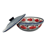 Bowl, Round, with Lid, 9.5" in "Poppy Paradise" by Manufaktura | M159S-PD01