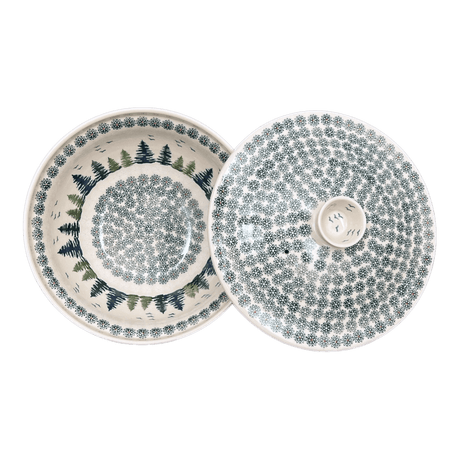 Bowl, Round, with Lid, 9.5" in "Pine Forest" by Manufaktura | M159S-PS29