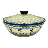 Bowl, Round, with Lid, 9.5" in "Soaring Swallows" by Manufaktura | M159S-WK57