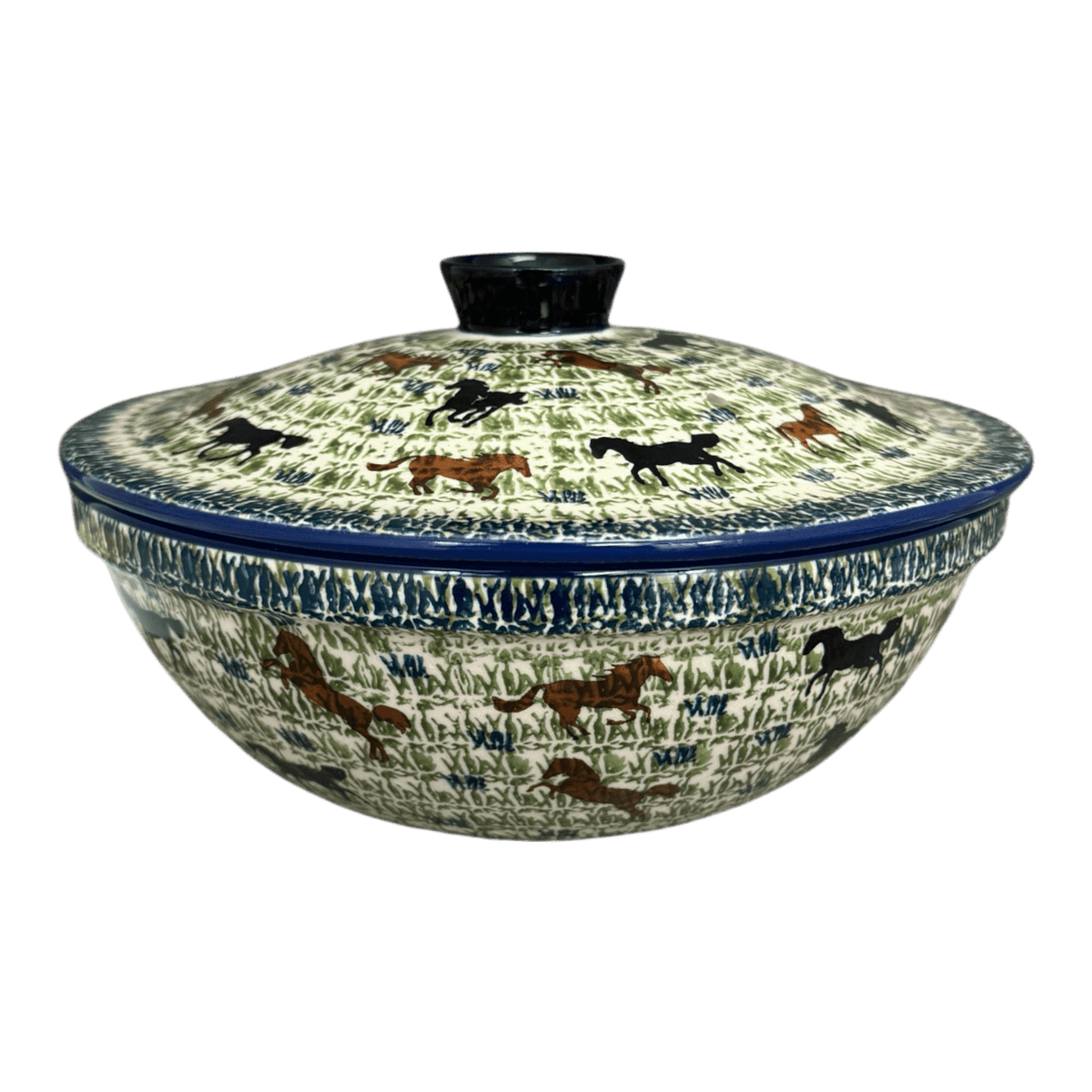 Bowl, Round, with Lid, 9.5" in "On the Range" by Manufaktura | M159U-INK2