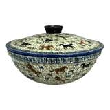 Bowl, Round, with Lid, 9.5" in "On the Range" by Manufaktura | M159U-INK2