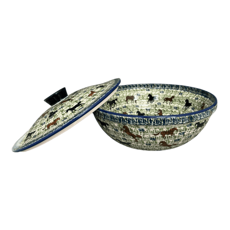 Bowl, Round, with Lid, 9.5" in "On the Range" by Manufaktura | M159U-INK2