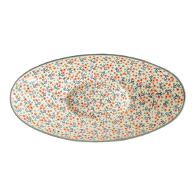 Polish Pottery Large Oblong Serving Bowl (Peach Blossoms) | M168S-AS46 Additional Image at PolishPotteryOutlet.com