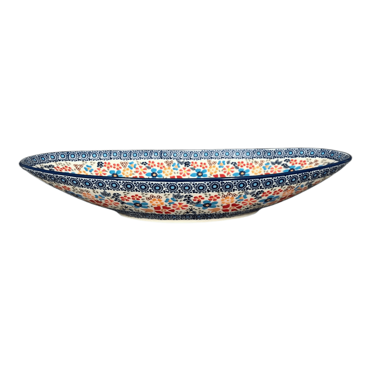 Bowl, Oblong, Serving, Large, 15.75" x 8.25" in "Festive Flowers" by Manufaktura | M168S-IZ16