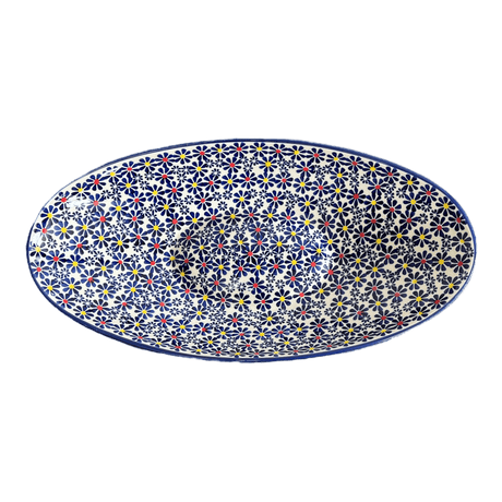 Bowl, Oblong, Serving, Large, 15.75" x 8.25" in "Field of Daisies" by Manufaktura | M168S-S001