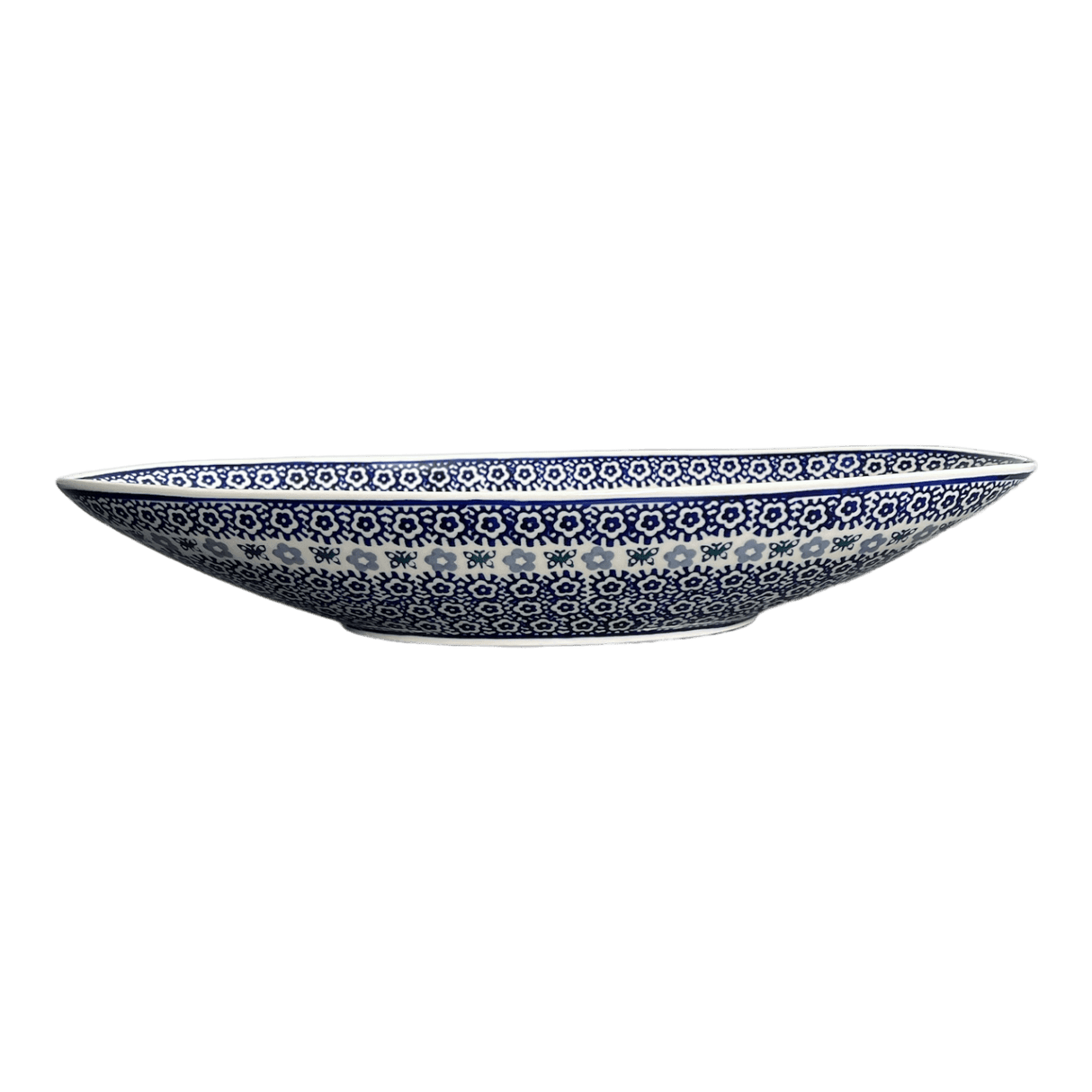 Bowl, Oblong, Serving, Large, 15.75" x 8.25" in "Butterfly Border" by Manufaktura | M168T-P249